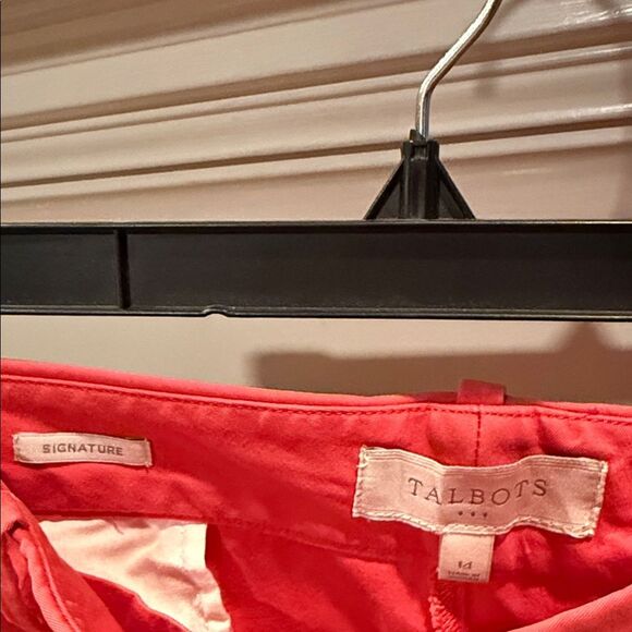Talbots Bold Tangerine Signature Cropped Trousers Size 14 - Picture 2 of 4